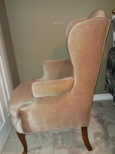dusty rose high back chair
