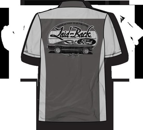 Grey/White Mustang mechanic's shop shirt