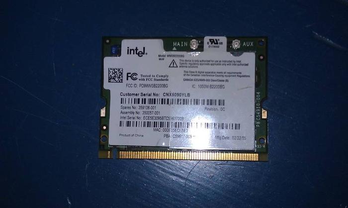 Intel PRO WM3B2200BG Wireless mini PCI Network Card
