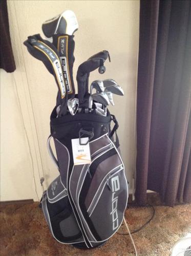 Set of new Cobra clubs with bag
