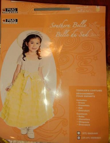 Southern Belle Yellow Dressup Costume  NEW