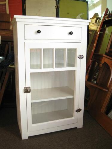 WONDERFUL PAINTED COUNTRY GLASS DOOR CABINET AT CHARMAINE'S