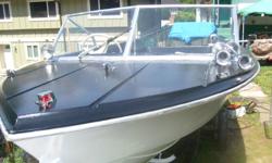 16.5ft thermoglass boat and good trailer with reg.boat has new paint,deep v .good seats sleepers,steering,kicker mount,all you need is a motor and catch some fish.PRICE REDUCED $900 FIRM,NO PAYPALS swap for ranger ext cab 6cyl.auto .call 7783206101