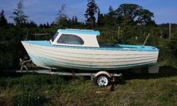 Originally molded off a wooden lapstrake hull, this seaworthy fiberglass boat is almost unused since being built. It's dory shape makes for an efficient and safe vessel for fishing or cruising. Not the fastest boat but will travel all day on a few liters