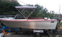 17.5 K&C, 200hp Mariner with Lowrance Elite 3x Fishfinder, VHF,
marine cd radio and speakers, oar, life jackets, brand new kicker bracket, brand new bimini top and ez loader trailer with papers.
Open to offers, last deal couldn't come up with the money.