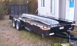 for sale 18' tandem axle landscape trailer 7000 lb. capacity electric brakes. radial tires, mesh ramp 2 5/16 coupler excellent shape only used a couple of times. comes wth spare tire. 18" solid sides. $ 5000 or best offer.