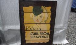 1935 Original movie poster Bette Davis. The Girl from 10th Avenue, Great condition, $65 or OBO
24" x 36