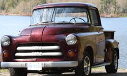 1955 Fargo 1/2 ton shorbox pickup 6 cyl, 3 speed on the colum, bugandy in color, 12 volt,has original running gear, fuel tank in the box. seat has been reapolsterd in grey,very solid original metal  **NEW PRICE ** $ 4,900
 phone 1- 604-414-8280
26,3440