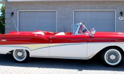 Make
Ford
Model
Fairlane
Colour
Red /White
Trans
Automatic
kms
133000
1958 FORD FAIRLANE 500 SUNLINER CONVERTIBLE
Very rare Canadian built model with factory options like remote spotlight mirrors, factory continental kit, 332 ci V8, radio, clock, trunk