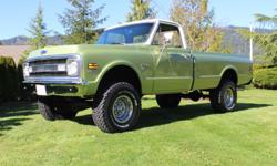 Make
Chevrolet
Model
C/K 1500
Year
1970
Colour
GREEN/WHITE
kms
900
Trans
Automatic
First TIme Offered!
Clean dry rust free truck from originally from eastern Washington.
2 owner truck!!
Powered by a rebuilt 350 SBC (900 KM),Edelbrock Carb & Intake, with a