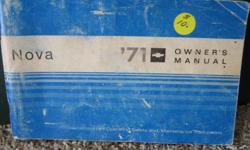 1971 Chevrolet Nova owners manual, you find these in the glove compartment, This is a Canadian manual rare to find, in excellent condition $10