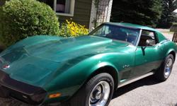 Make
Chevrolet
Model
Corvette Stingray
Year
1975
Colour
Green
kms
77819
Trans
Manual
!975 Numbers Matching Corvette Stingray
L48 , Manual speed Transmission, New Rubber , Suspension , Much more shows 8 Out of 10 .
77819 miles
13000.00 OBO
Moving it has to
