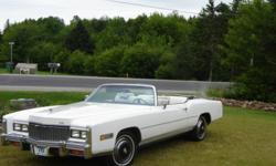 Selling my 76 Eldorado convertible.  This is a triple white car with white top and white leather interior.  I am the third owner of this car and purchased it from Florida about 5 years ago.  It was first owned in Georgia for two years then Florida for the