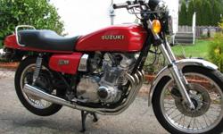 1979 Suzuki GS1000. Runs great and looks even better. Garage kept, second owner. Fresh paint, new fork seals, new front tire, carbs rebuilt, new o-rings, new intake and air boots, fresh tune up with valves adjusted. Bike has been gone through from frame