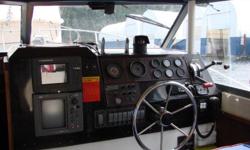 1981 Bayliner (sold new in 1983)
2750 Victoria Command Bridge
350 cu. in. V-8 GM block with Mercruiser leg
Serviced annually at Cove Yachts
Hauled out every year to replace zincs, service leg and apply bottom paint
New upholstery
New propane cabin heater-