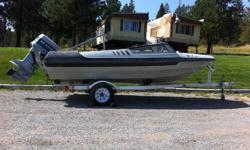 Lots of recent eng work done runs great, also has new power tilt and trim motor. The boat will seat 4 people and is a closed bow. Boat also has a fish finder and Ipod connectable cd player. It will do 40 plus mph. $3200 obo Open to offers.