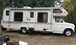 !984 Glendale Class C Motorhome in good shape.
151,753km
24 feet
Sleeps up to 6
Fridge works on 12v or propane
4 burner stove and oven
Microwave
Working furnace
Shower/tub
100 lb propane tank
Awning
Storage box on back
Primed and sealed all seams, no