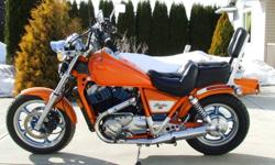 Classic VT1100C Cruiser.
Showroom condition.
Real head turner.
Orange powder coat w/blue trim.
Runs great.
Needs nothing.
New battery, fork seals & dust covers.
Owners & shop manuals.
C/W cover.
Asking $3200 or consider trade on a Buell.