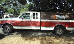 Make
Ford
Colour
Red on cream 2 tone
kms
183000
4 x 4
8 foot Box with extended cab
Strong 5.0 (8 cylinder) motor, less than 183 K
Has a tow (brake switch adapter)
Bucket seats with burgundy interior
She runs but needs some work to be road worthy
Needs
