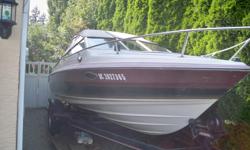 1991 Maxum 21' cuddy cabin boat and trailer. 120 Hp. Force L-drive. Fish finder, GPS, Downrigger New interior
Boat ready to go.
Phone 250- 756 9397