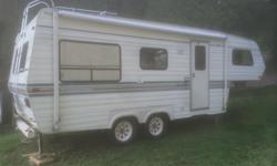 Mint Condition camper. Fridge, stove, microwave, rooftop air heat unit, full bath, sleeps 6, queen bed N/S, couch folds to sleep 2 and dining table folds to sleep 2. Solar charging panel on roof for battery power charging.