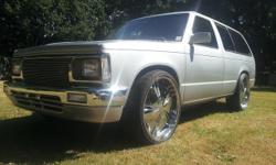 Make
Chevrolet
Model
S10 Blazer
Year
1994
Colour
Silver
kms
263000
Trans
Automatic
Selling for School!! :(
1994 Chevy S-10 Blazer All Wheel Drive
Fully customized including;
Chop Top Roof with custom glass (Tinted)
Full Custom Paint Job
Fully Customized