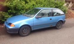 Make
Geo
Model
Metro
Year
1994
Colour
Blue
Trans
Manual
Beater with a heater needs tlc runs drives stops. Motivated seller 300.00 Obo