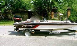 1996 Astro 1850 SCX Bass boat with a 1996 150hp Merc EFI. This boat is ready and fast. 60+MPH Comes with a 24volt i-pilot trolling motor(2011). 3 fishfinders. 2 on the bow and one is a lowrance downscan imaging unit. The helm unit is an Eagle 520C with