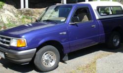Make
Ford
Model
Ranger
Year
1996
Colour
Purple
Trans
Manual
1996 Ford Ranger with canopy. 5 speed manual transmission, 4 cylinder. $2500 or OBO.
Call 250 391-4424