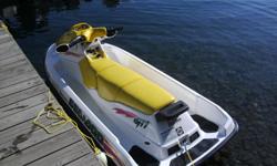 3 person Seadoo GTI in excellent shape. 717 cc Rotax motor. New Powersport Batttery in June. Like new galavanised trailer and tiedowns. Includes ski tube and ski rope. Always garage kept and freshwater use. I have owned this seadoo for 10 yrs and never