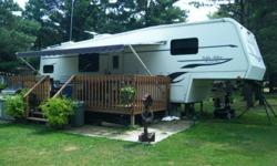 97' GOLDEN FALCON PRESIDENTIAL SERIES FIFTH WHEEL.
 MODEL 34 MLP.
 2 SLIDES, SIDE BY SIDE FRIDGE FREEZER, AC, F/S  DINETTE, SEPARATE LAUNDRY RM WITH HOOK-UPS. ETC.
TRAILER ONLY
 
 ASKING $15,000.00 O.B.O.  OR WILL CONSIDER TRADE FOR PARK MODEL WITH SLIDES