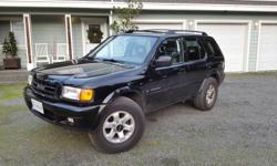 Make
Isuzu
Model
Rodeo
Year
1998
Colour
Black
kms
200000
Trans
Automatic
For sale is clean 1998 Isuzu Rodeo. It is the LS model which means you get leather seats, heat, ac, wood trim, and nicer wheels. There is no rust on the frame, and same with the