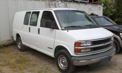 Make
Chevrolet
Model
Express 2500
Colour
White
Trans
Automatic
kms
151666
1999 Chevrolet Express Cargo Van 2500
'LOW KIOMETERS'
Odometer: 151666
Well serviced
Starts and runs excellent
Tires 80% tread left
4.3L V6
VEHICLE OPTIONS:
Air Conditioning
Power
