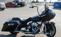 Stock#17637
This 1999 Beautiful Harley Davidson Road Glide has a 2003 Screaming Eagle Engine, 6-Speed Transmission, lowered black wind shield, colour matched mirrors, beautiful black paint with ghost flames! A must to see!
Come out to the Valley for a no