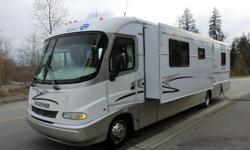 1999 HOLIDAY RAMBLER VACATIONER 36WGS
**LOW MILES**PRICED FOR QUICK SALE**
36FT CLASS A MOTORHOME, FORD TRITON 6.8L V10, INCLUDES LIVING ROOM/KITCHEN SLIDE-OUT, REAR ISLAND BED, BIG BATHROOM WITH SEPARATE TOILET, STAND UP SHOWER, SINK AND LOTS OF STORAGE