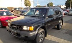 Make
Isuzu
Model
Rodeo
Year
1999
Colour
Black
kms
269403
Trans
Manual
1999 Isuzu Rodeo.
Looks sleek in ebony black metallic with two-tone light silver and pewter interior.
Loads of equipment including;
7 spoke alloy wheels with Firestone Destination