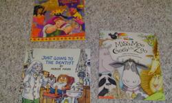 My son has outgrown these.  2 are in great condition, there is slight wear on outer cover of Hunchback book.
 
-Just Going to the Dentist (SOLD)
-Miss Moo Goes to The Zoo (SOLD)
-Disney's The Hunchback of NotreDame
 
Thank you for looking :)
Please see my
