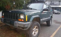 Make
Jeep
Model
Cherokee
Year
2000
Colour
green
kms
250000
Trans
Automatic
im reluctantly selling my jeep cherokee sport 4by asking $ 700 firm. the body is in good shape and the interior cleans up nicely. it is the 4.0 liter engine, its automatic, power