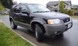 Make
Ford
Model
Escape
Year
2001
Colour
Black
kms
260000
Trans
Automatic
Great looking, fuel efficient SUV with room for 5 and lots of cargo space. Excellent running condition - just turn the key and drive away.
Features:
201-hp, 3.0-liter V-6 (regular