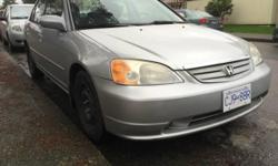 Make
Honda
Model
Civic Si
Year
2002
Colour
silver
kms
215000
Trans
Manual
2002 Honda Civic
215xxx km
5 speed manual
no accidents
power options
maintenance done
exhaust & belts done
asking $2600 obo
