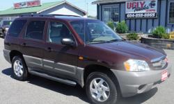 Make
Mazda
Colour
Dark Red
Trans
Manual
kms
206250
2002 Mazda Tribute DX All Wheel Drive
2.0L 4 Cylinder with 5-Speed Manual Transmission
Power Windows, Locks, Mirrors, Tilt Steering and Air-Conditioning
206,250KM on BC Vehicle with No Accidents on ICBC