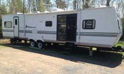 For sale or trade for a couples camper, 37BHSS everything works great , sliding patio door , propane and electric hot water , full size electric fridge, full shower with tub , nice big slide ,2 awnings ,cold air, loads of room ,reason for selling is we