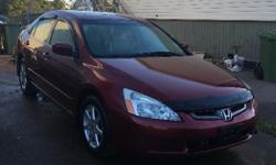 Make
Honda
Model
Accord Sedan
Year
2003
Colour
Burgundy
kms
255000
Trans
Automatic
Hi I have a 2003 Honda Accord for sale fully loaded with heated leather seats and power moon roof inspected til may 2017 great running car $2150 o.b.o