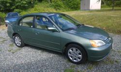 Make
Honda
Model
Civic
Year
2003
Colour
Green
kms
245400
Trans
Manual
Selling my 2003 Honda Civic. Decent little car I used to drive to and from work.
Power Windows, Locks, And Mirrors. Cruise Control. Heat and A/C both work great.
Motor is 1.7L. New Head