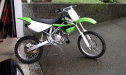 2003 kx 100 was purchased in 04,, is all stock an in awesome shape has seen little use ,trail ridin only ,was parked for 5 yrs is in almost new condition has original tires ,brakes ,chain an sprockets ,goes very well,needs nothing , call if
