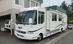 2003 R-VISION CONDOR 1340
35FT CLASS A **2 SLIDE-OUTS**
ONLY ONLY 7,340 MILES
THIS BEAUTIFUL CLASS A MOTORHOME IS ON A WORKHORSE CHASSIS WITH A CHEVROLET 8.1L VORTEC V-8. IT HAS AN AMAZING 7,340 MILES (11,744 KM'S), WITH 2 SLIDE-OUTS (BEDROOM + LIVING