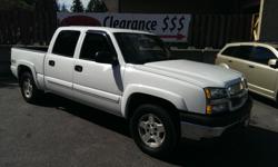 Make
Chevrolet
Colour
White
Trans
Automatic
kms
213543
2004 Chevrolet Silverado LT 5.3L Vortec 1500 4WD crew cab Z71 with tow package, black leather, heated seats, full power group, alloy wheels, keyless entry, tilt , cruise, abs, bedliner, perfect for