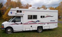 2004 Coachman 24 ft MotorhomenCode:0
5.7 litre engine
Chevy motor and chassis
35,000 miles
Built-in generator
Awning
Lots of storage
Sleeps 6
Awesome shape
Good gas mileage
Furnace. AC, Refrigerator/Freezer, Shower
Winterized and stored inside.
