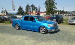 Make
Ford
Model
F-150
Year
2004
Colour
Blue
kms
39691
Trans
Automatic
2004 Ford F-150 Crew Cab 2WD CUSTOM! $60,000 Spent On Up Grades,ONLY 39,691MILES, 5.4L VORTEC SUPER CHARGED, Full Air Ride System, AfterMarket Classic Soft Trim Leather Front Seats, 22"