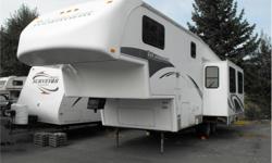 Price: $19,988
Stock Number: I2086
Great layout with lots of room in this bright and clean fifth wheel. Lots of storage inside and out, plenty of windows in the large rear living area. Side isle access to the front bedroom past the separated bathroom with